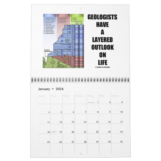 単語及びUnwordsの地質学のユーモアのことわざ20XX カレンダー (1月 2026)