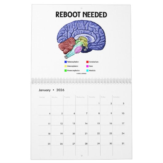 単語及びUnwordsの頭脳のユーモアのことわざ20XXのカレンダー カレンダー (1月 2026)