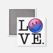 単語愛の中の両性愛の旗 マグネット (正面/裏面)