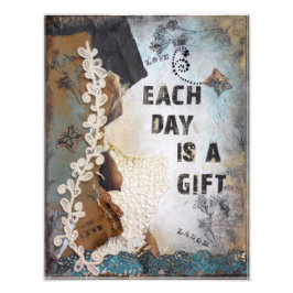 単語感動的引用文毎日はギフトである フォトプリント           