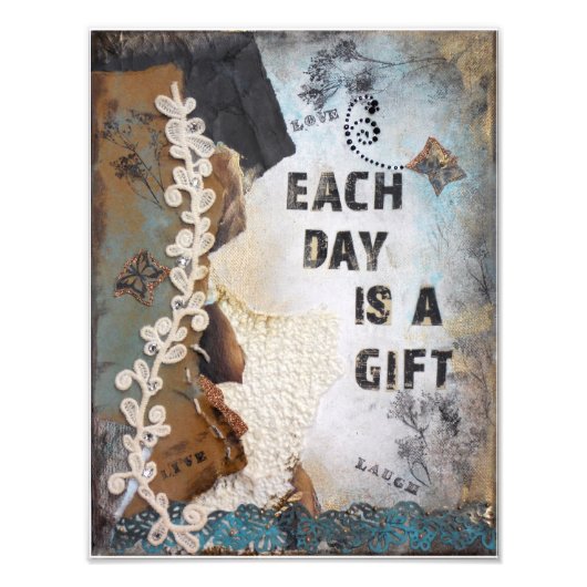 単語感動的引用文毎日はギフトである フォトプリント (正面)