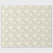 単語感動的金ゴールド ラッピングペーパー (フラット)