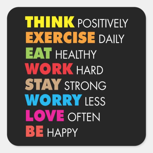 単語感動的- やる気を起こさせる スクエアシール (正面)