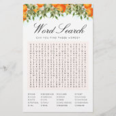単語検索オレンジのゲームブライダルシャワーカード (正面)