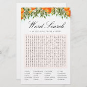 単語検索オレンジのゲームブライダルシャワーカード (正面/裏面)