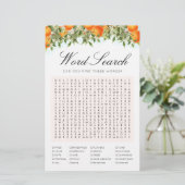 単語検索オレンジのゲームブライダルシャワーカード (スタンド正面)