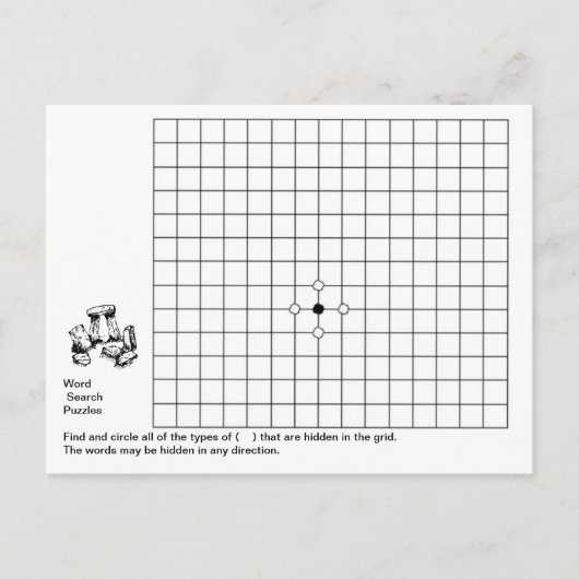 単語検索パズルのはがき ポストカード (正面)