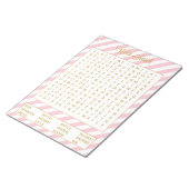 単語検索ピンク赤ちゃんシャワーゲーム40枚 ノートパッド (アングル)