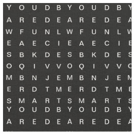 単語検索(感動的黒) ファブリック