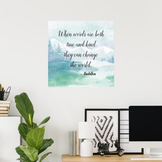 単語真と親切な仏引用文 ポスター (ホームオフィス)