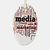 単語雲社会的な媒体の文字 セラミックオーナメント (右)
