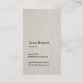 "単語。"ヴィンテージのタイプライターのエレガントなリネン作家 名刺 (裏面)