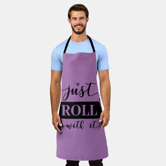 単転がなる エプロン (着用した状態)