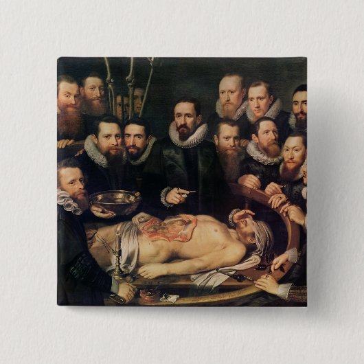 博士のバンのderのウィレム解剖学のレッスン 缶バッジ (正面)