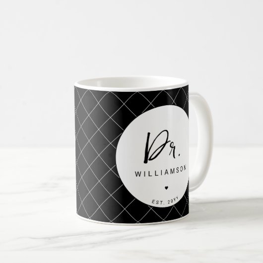 博士パーソナライズされたを卒業式と命名 コーヒーマグカップ (正面右)