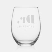 博士パーソナライズされたタイポグラフィ医はっきりした士卒業 ステムなしワイングラス (裏面)