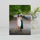 博士写エレガント真研究科フォイルの発表 箔招待状 (立ち正面)