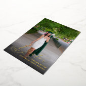 博士写エレガント真研究科フォイルの発表 箔招待状 (回転した状態)