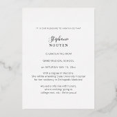 博士写エレガント真研究科フォイルの発表 箔招待状 (裏面)