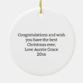 博士卒業医学生の卒業式クリスマス セラミックオーナメント (裏面)