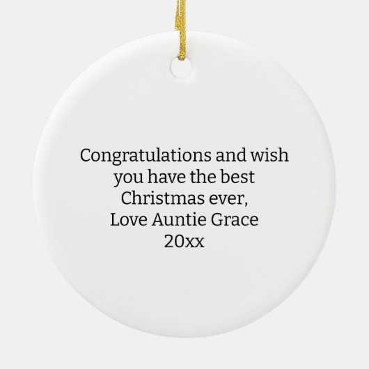 博士卒業医学生の卒業式クリスマス セラミックオーナメント (裏面)