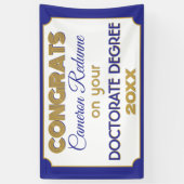 博士号おめでとう!パーソナライズされた旗 横断幕 (縦)