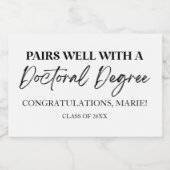 博士号の卒業祝いによく合う スパークリングワインラベル (シングルラベル)