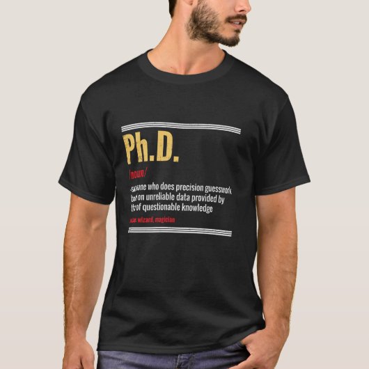 博士号の意味 博士号の定義 論文 博士 Tシャツ (正面)