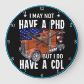 博士号は持っていないが、私はCDLを持っている"愛国心 ラージ壁時計 (正面)