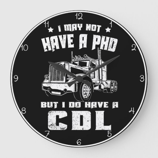 博士号は持っていないが、CDLを持っている ラージ壁時計 (正面)