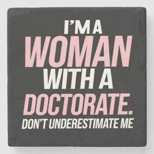 博士号を取得したおもしろい女性 ストーンコースター (正面)