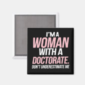 博士号を取得したおもしろい女性 マグネット (正面/裏面)