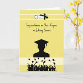 博士号を取得した図書館科学の学位カード カード (黄色い花)