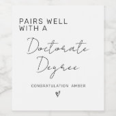 博士号を持つ医師とうまくペアを組む ワインラベル (シングルラベル)