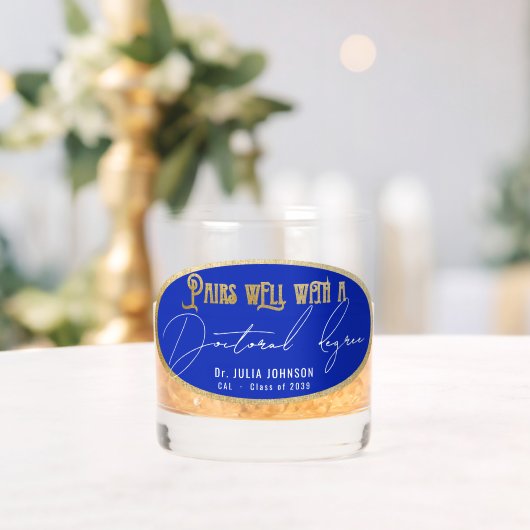 博士号を持つ青いペア ウイスキーグラス (インサイチュ (ウェディング))