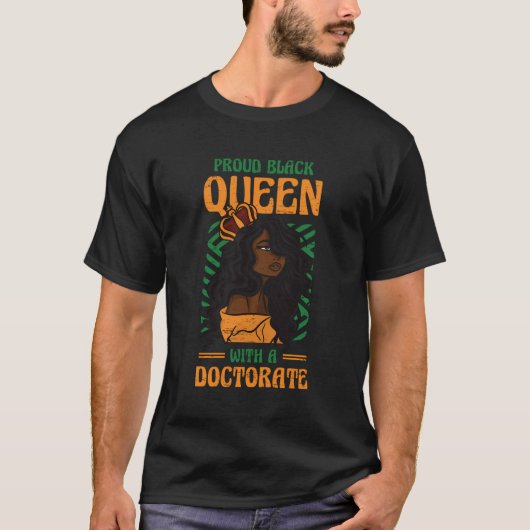 博士号を持つ黒い女王 Tシャツ (正面)