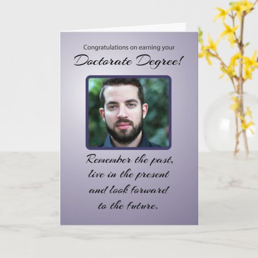 博士号カスタム写真卒業記念 カード (黄色い花)