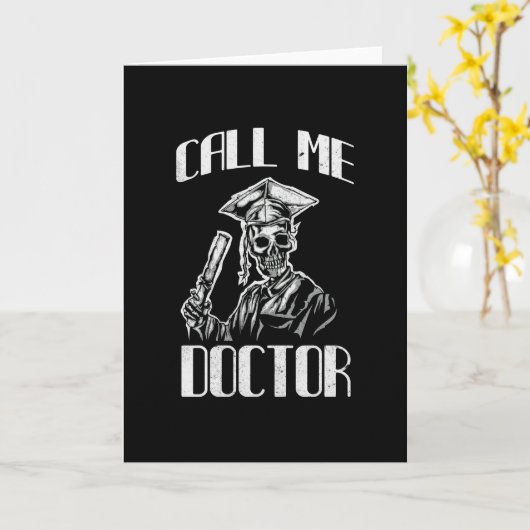 博士号ギフトMortarboardドクおもしろいター カード (黄色い花)