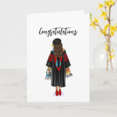 博士号ラテンアメリカ系女性卒業 カード (黄色い花)