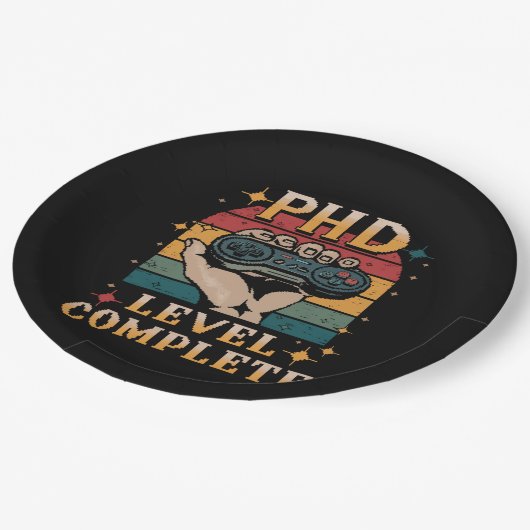 博士号レベル卒業博士号ゲームの完了 ペーパープレート (アングル)