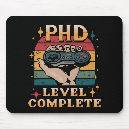 博士号レベル卒業博士号ゲームの完了 マウスパッド (正面)