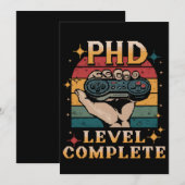 博士号レベル卒業博士号ゲームの完了 招待状 (正面/裏面)