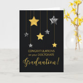 博士号卒業おめでとう金ゴールド&シルバー カード (黄色い花)