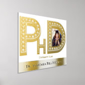 博士号卒業式パーティー写真金ゴールド 箔ポスター (レイダウン)