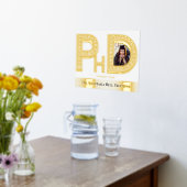 博士号卒業式パーティー写真金ゴールド 箔ポスター (レイダウン (キッチン))