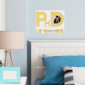 博士号卒業式パーティー写真金ゴールド 箔ポスター (インサイチュ (寝室))