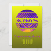 博士号取得お祝いカード カラフル 招待状 (正面)