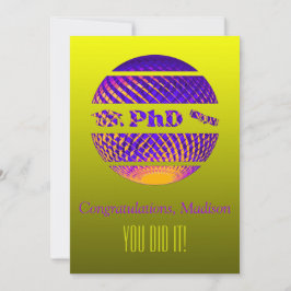博士号取得お祝いカード カラフル 招待状