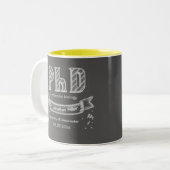 博士号取得祝い 卒業祝い チョークボード 大学 ツートーンマグカップ (正面左)