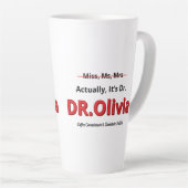 博士号取得　実はユーモアの博士です カフェラテマグ (右アングル)